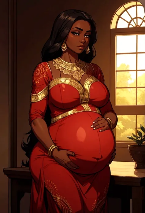 dark skin woman pregnant