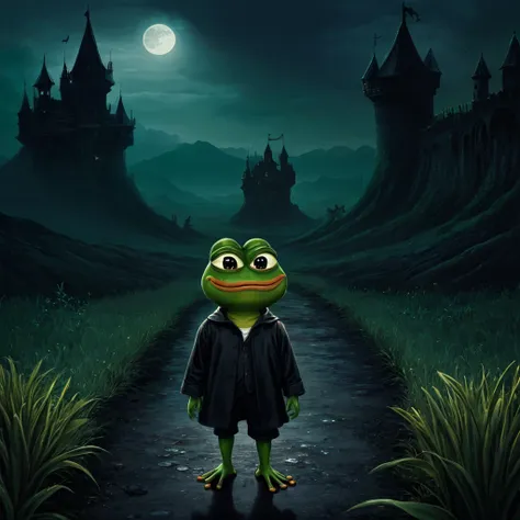 a dark and evil land, (((pepepals_frog))), 1 boy