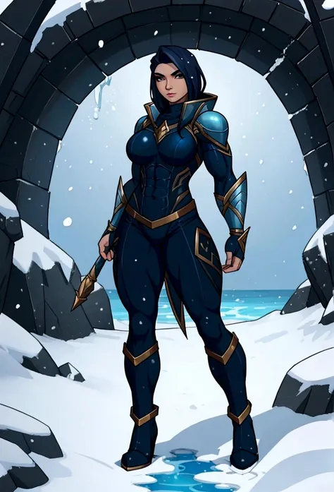 muscle woman explorer artix sea cold snowing