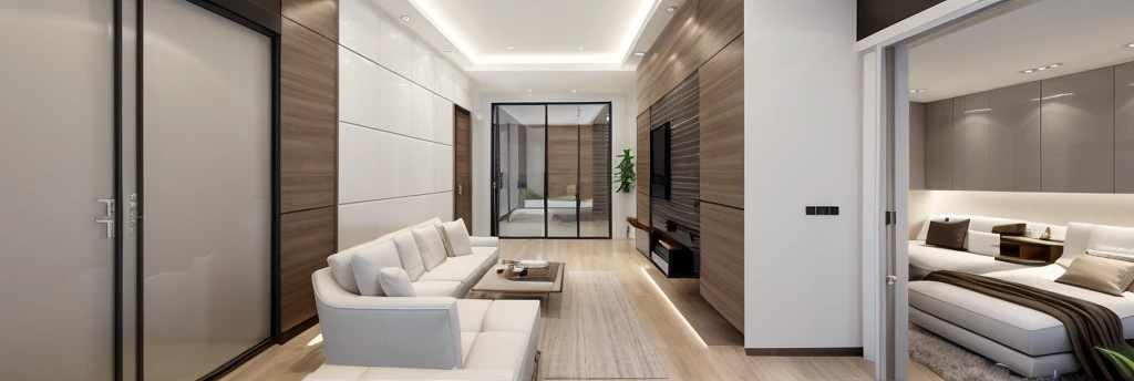 rendering living room, slidingdoor, ceiling beautiful, 