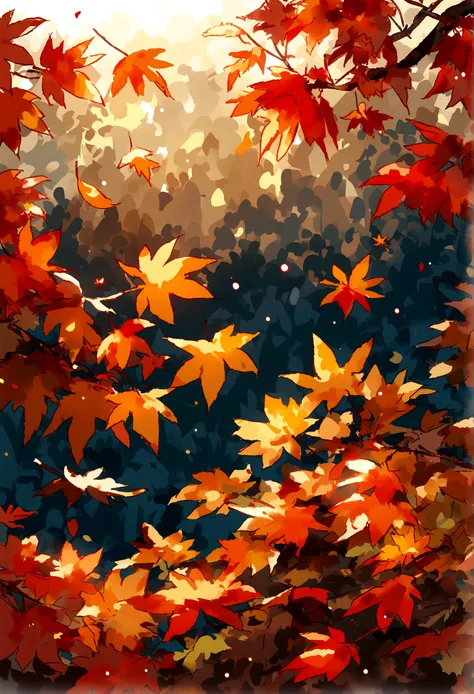 Illustration autumn leaves and fruits