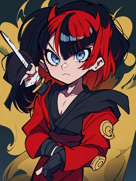 a close up of a person with a sword and a guy with a red dress, handsome guy in demon slayer art, best anime character design, detailed anime character art, anime character; full body art, anime character design a death god, character adoptable, handsome j...