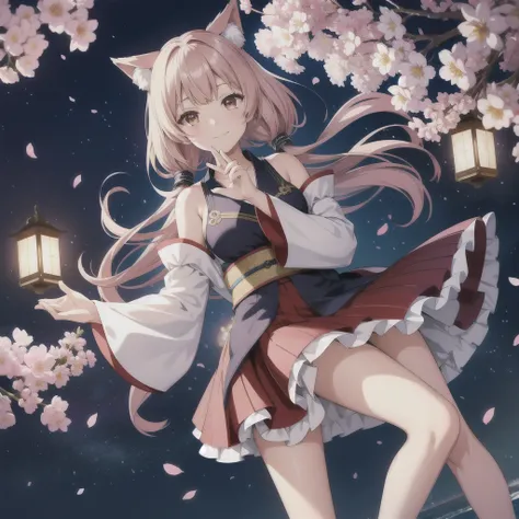 firework、kimono、cherry blossoms、anime,One Girl, coffee,cream,smile,mini skirt,From the Azur Lane video game, とても美しいanimeの猫の女の子, Azur Lane Style, Azur Lane characters, 美しいanimeの猫娘, 美しいファンタジーanime, Charming cat girl, かわいいanimeの猫娘, animeスタイル 4k, animeファンタジーアー...