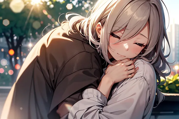 (魔法ofデジタルアートワーク:1.3) of (Visual novel:1.3),(romantic:1.3) Mother hugging her son, close your eyes, Mid Shot, (Bokeh:1.3), (光of粒子:1.3), (mist:1.2), (depth of field:1.3), (Lens flare:1),(アーティスト Kadir Nelson:1.3),society,Art Station,(Provia:1.3)