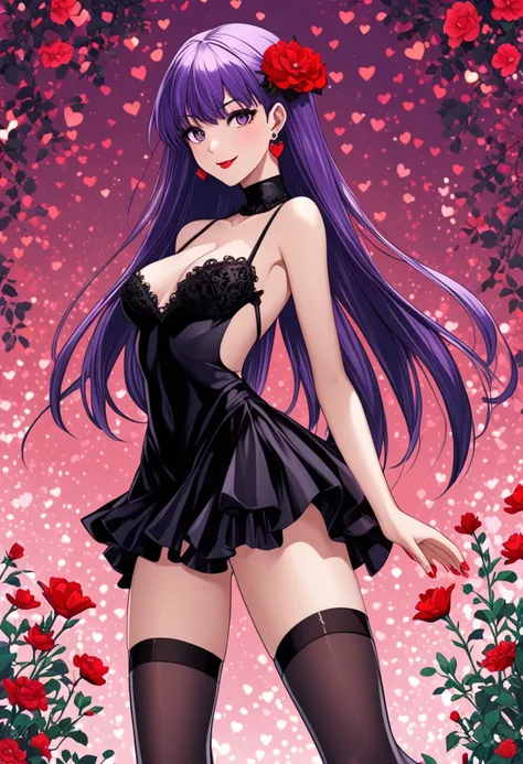 (anime, masterpiece, intricate:1.1), summer aestetic background, comics_darkstalkers_morrigan_aensland, aesthetically pleasing rear view, looking at viewer, sexy posing, back view, 1girl, Slender hips, slim stomach, thin waist, medium breasts, slim body, v...