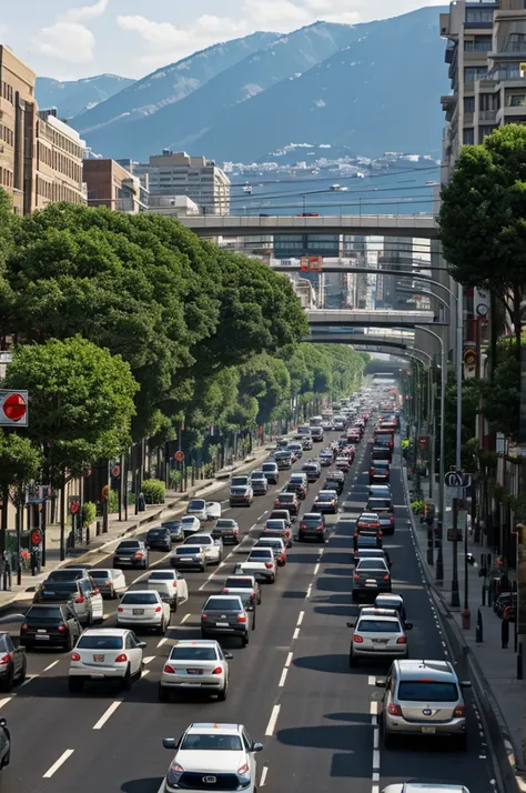 Generates traffic seen from a car 