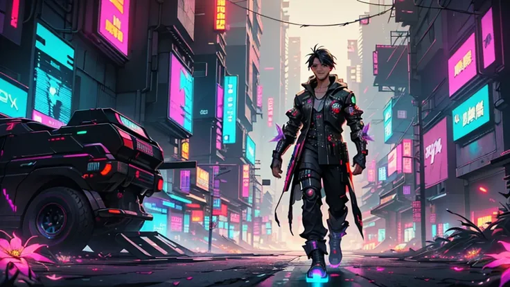 1 male、(a handsome guy:1.4)、(A confident smile:1.2)、(30 years old)、(Black Hairの)、(He has military weapons all over his body.,)、(Best image quality)、(8K quality)、(cyber punk)、(Tabletop)、(Shining Chinese traditional costume with hood)、(A confident smile:1.2)...