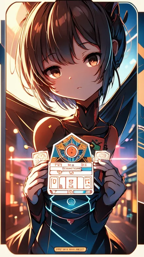 Cards，There are many cards floating in the sky，Girl holding cards，Girl holding a card，Fantasy style，Magic Style，Sci-fi style，Sci-fi style与Magic Style，A girl holding a card with many cards floating behind her，Girl holding a card between two fingers，The girl...