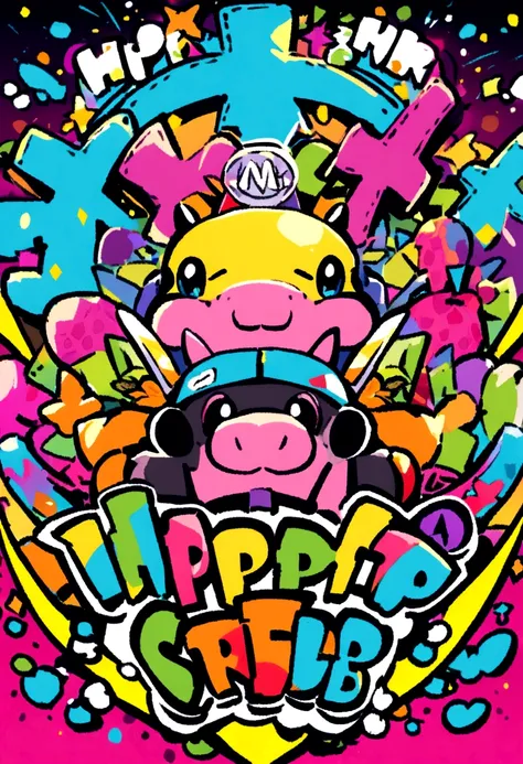 Graffiti hippo logo design "Hippo Street Club"