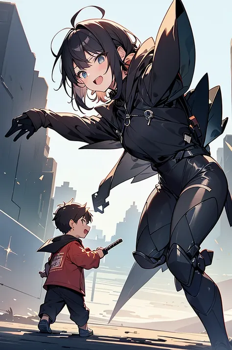 anime style, super fine illustration, highly detailed, dynamic angle, beautiful detailed, 8K, In the midnight, on a 月面 with the night over the desert, BREAK a couple is running angry. The woman is leading, and the man is chasing her. BREAK Both are angry b...