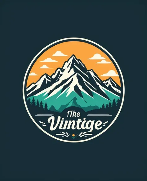 Mountain logo flat design, vintage style