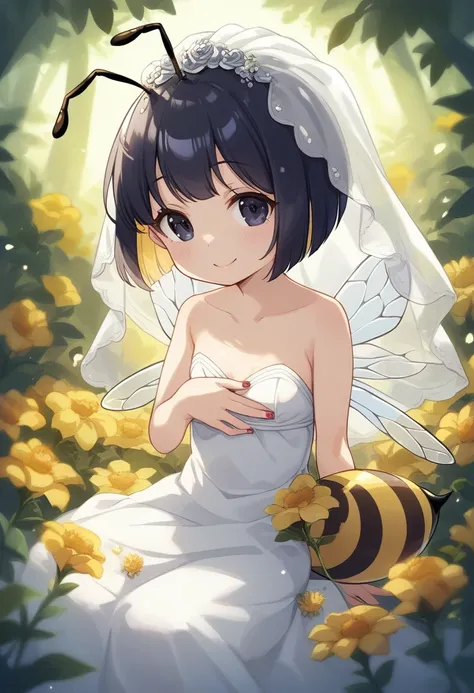 score_9, score_7_up, score_6_up, 1girl, source_cartoon, source_anime,breathtalking Scenery,watercolor,smooth soft skin, natural skin,
BREAK 
(hornet girl:1.4), bee girl,(little female child:1.3), (loli:1.3),6 yo, smile,baby face,small breast, cute face,oil...