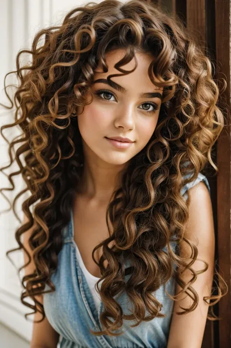 Girl with curly hair