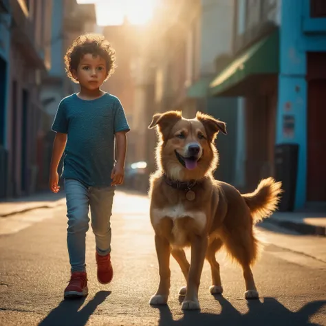 photo of boys ranning with dogs in the street (perfect body,  full body, realistic body, detailed body) ((perfect eyes, detailed eyes,realistic eyes)), (detailed face, realistic face, naturtal skin, realistic skin, detailed skin, pores)), (masterpiece, bes...