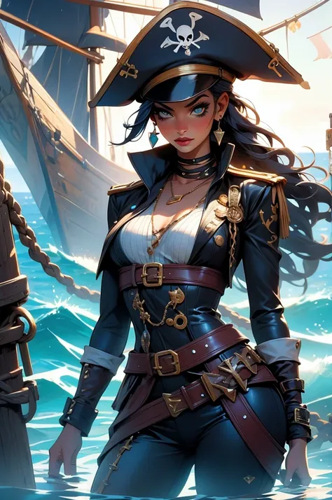 pirate queen, queen of thieves, female pirate captain, female pirate commander, sexy busy pirate