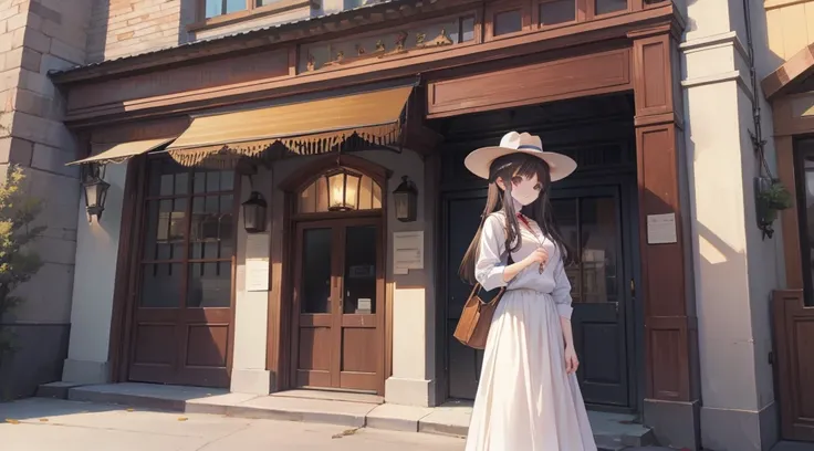 Western-style building　beautiful girl