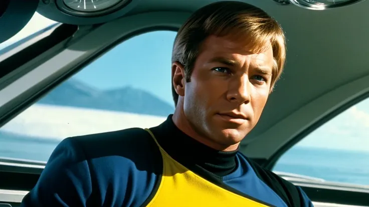 A captivating YouTube thumbnail featuring a nostalgic photo of Captain Kirk “Federation Friday #004 The Naked Time” The overall design is cinematic, engaging, and draws the viewers attention to the content of the review., cinematic, photo, typography is cl...