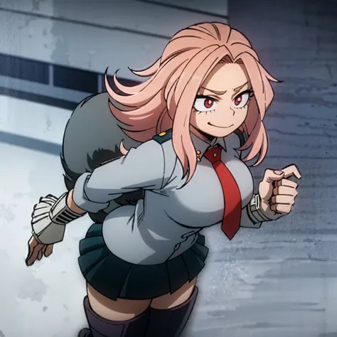 1girl, female focus, boku no hero academia, masterpiece, best quality, very aesthetic, cowboy shot, big breasts, gray jacket, re...