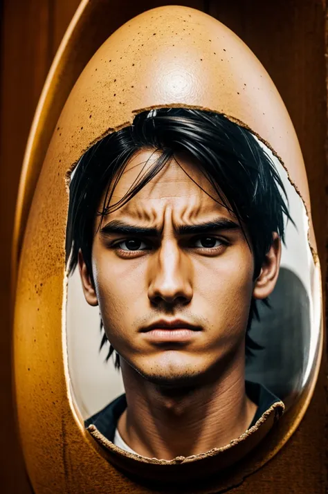 An egg with the face of Eren Jeager 