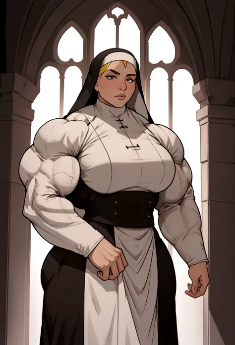 very huge muscle nun