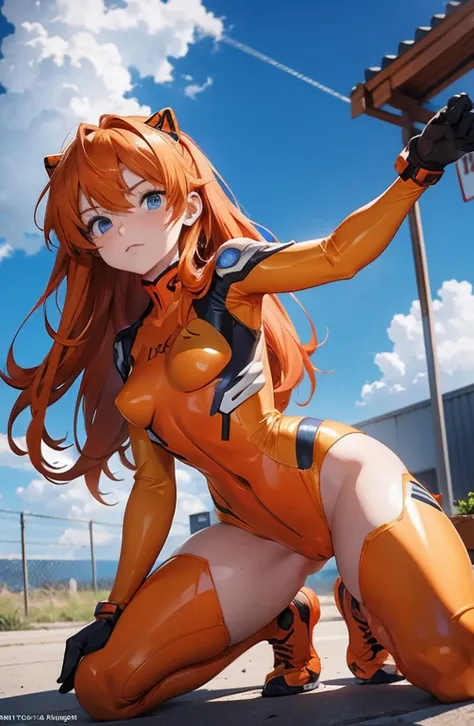 (masterpiece), best quality, expressive eyes, perfect face, Asuka Langley from Evangelion. fantasy, Similar character from anime. offering her pussy, small breast, , perfect camel toe, perfect pussy, focos on pussy, micro panties, exhibitionism, masturbati...