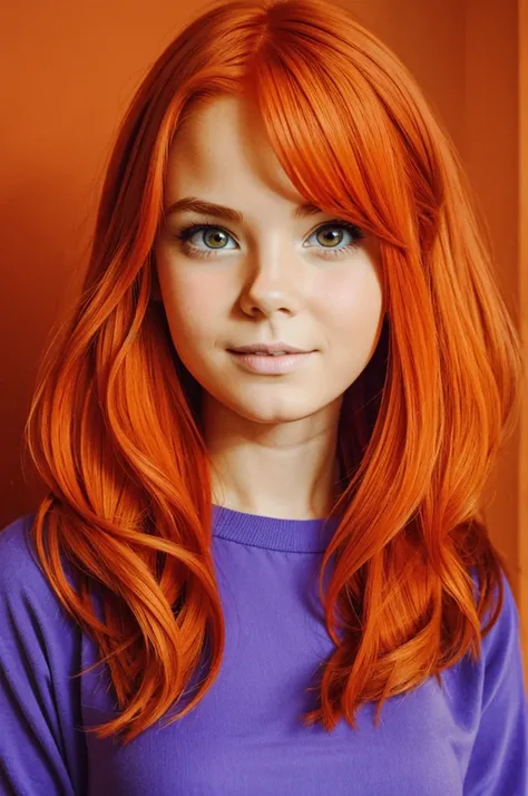 Cartoon of girl with orange hair 