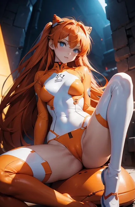 (masterpiece), best quality, expressive eyes, perfect face, Asuka Langley from Evangelion. fantasy, Similar character from anime. offering her pussy, small breast, , perfect camel toe, perfect pussy, focos on pussy, micro panties, exhibitionism, masturbati...