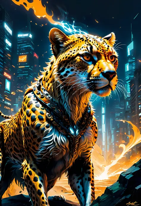 A Cheetah, by Frank Miller comic style, best quality, masterpiece, very aesthetic, perfect composition, intricate details, ultra-detailed