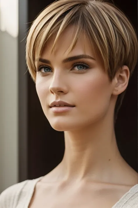 Beautiful model with haircut 