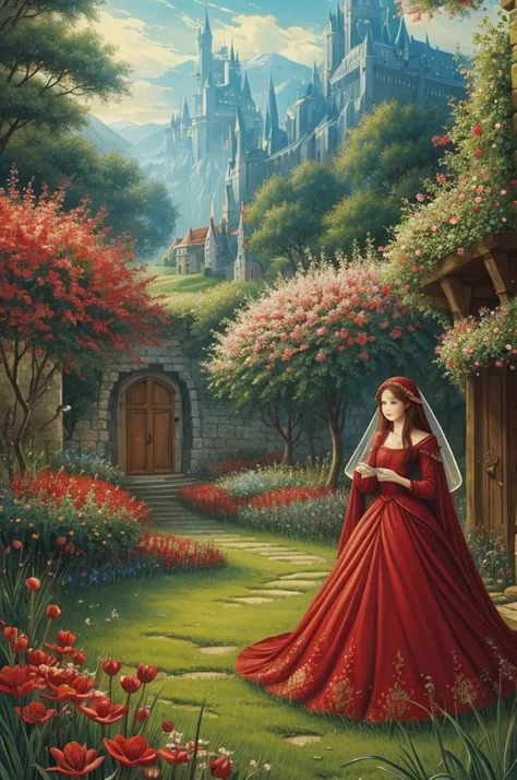 Illustration for the fairy tale “The Scarlet Flower”