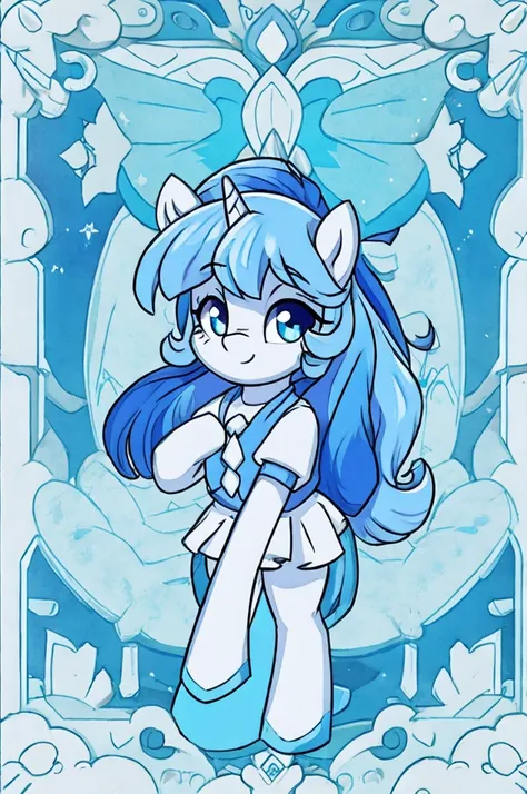 My little pony OC, palette blue hair color, with a blueish white base color