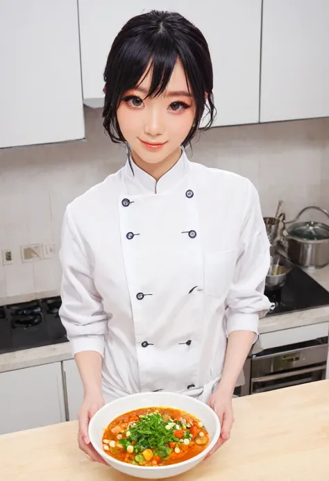 make me an anime character who is cooking