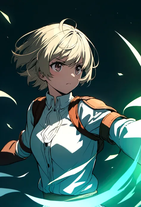 A short-haired anime girl with telekinesis flags 