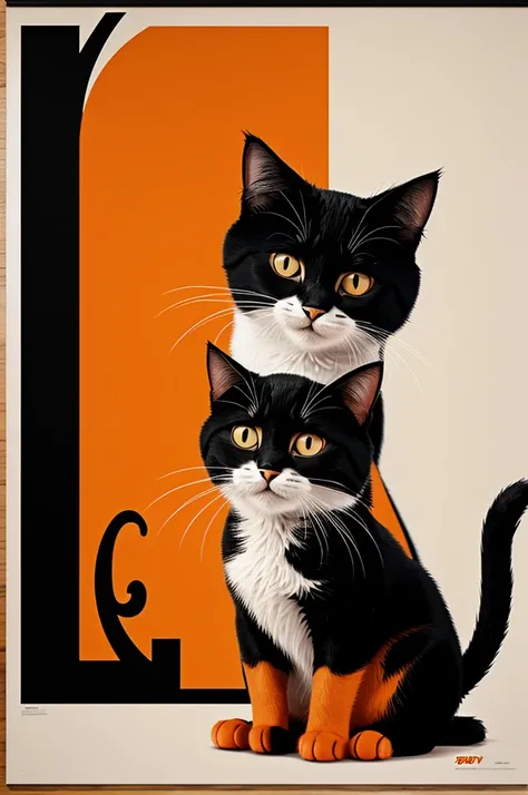 Disney Pixar type poster with title that says Moly little cat in black with orange and white 