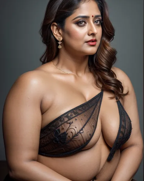 50yo mature MILF Anushka Shetty,((best quality)), ((masterpiece)), ((realistic)), eye kajal, mascara, red lips, sensual Beauty, mommy,  full figured mommy, provoking body, extreme sweat, sweat soaked skin, slight stretch marks, alluring figure,  bulging fi...