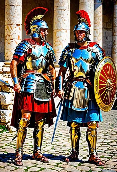 Roman soldiers with their period armor 