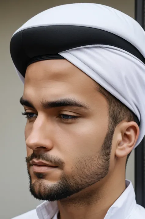 A white chinstrap without a bottom