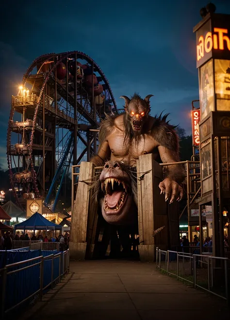 cursed monster amusement park, dark fantasy