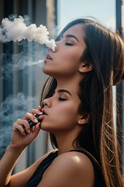 A girl vaping