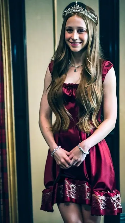 Taissa Farmiga dressed as a sexy duchess with a sexy smile.