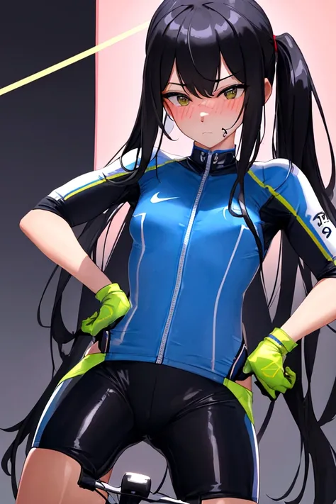 8K, best quality, (Highly detailed facial expressions), 아름다운 여성 in a bike outfit posing with a bicycle, sexy 100, transparent, biking!!, by Jay Yang, by Yan Hui, 🕹️ 😎 🚬, sporty, nike biking suit, bicycle, Body Shot, (Highly detailed facial expressions), 