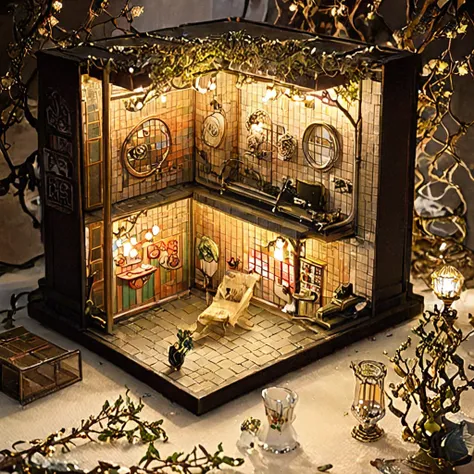 (masterpiece, top quality, best quality),(ultra-detailed, absolutely resolution),((16k, high res)), 

break {miniature room insi...