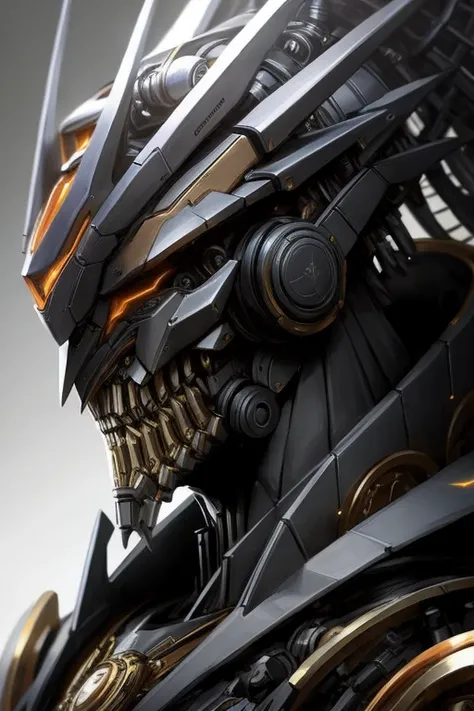 Create an ultra-detailed mechanical villain,