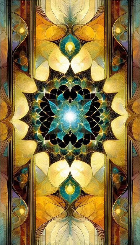 Fractal Art, Symmetry, Decorative Mat Tarot Card Style  (art inspired by Bill Sienkiewicz)