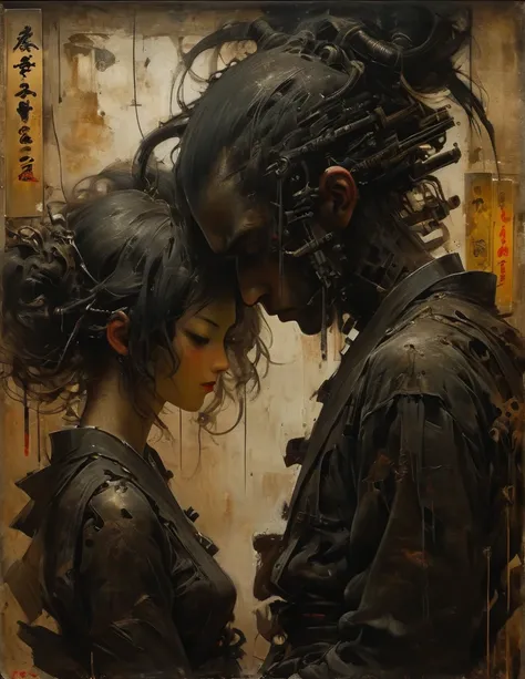 art by Charles Douglas Richardson and Mór Than and John Berke, vengeful and bustling atmosphere, silhouettes, characters outlined against a bright background, evoking intimacy without explicit details, aesthetic of japanese ukiyo, framing, ingenious opus m...