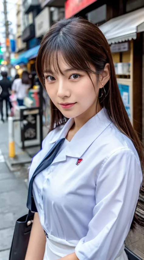 ((Highest quality)), ((masterpiece)), (detailed), Japanese,Street Corner,Beauty,Office Lady