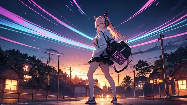 woman wearing headphones, anime style 4 k, anime wallpaper 4k, anime wallpaper 4k, 4k anime wallpaper, anime art wallpaper 4k, a...