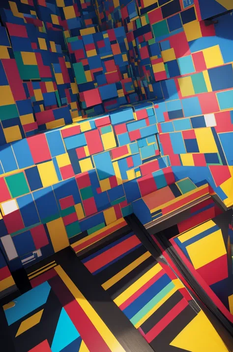 3d multicolored checkered abstract art