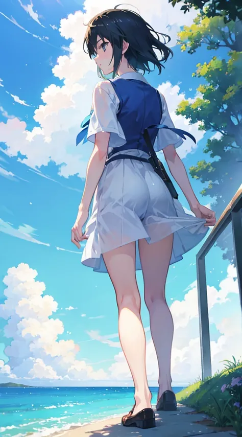 Summer, Makoto Shinkai&#39;s concept art, tumblr, magic realism, beautiful anime scenes, beautiful skies. by makoto shinkai, ( ( makoto shinkai ) ), anime background art, anime backgrounds, Makoto Shinkai&#39;s style, anime movie backgrounds, galaxy expres...