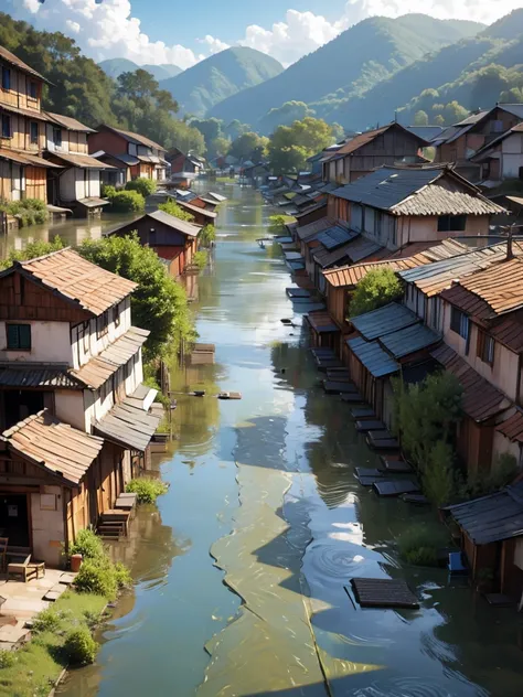 Flood affected village